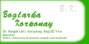 boglarka korponay business card